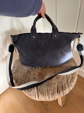 Clare V. Vivier Navy Suede Tote